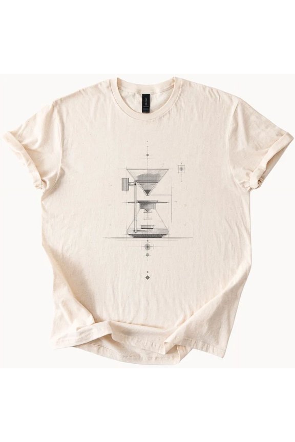 Hot Trending Pour Over Coffee Tee Geometric Brew Minimalist Shirt Design Preview Only