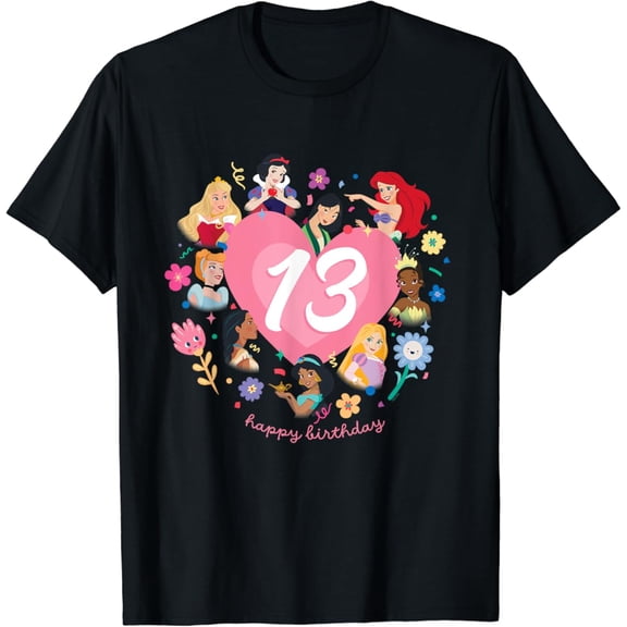 Hot Trending Princess Heart 13 Years Old Happy Thirteenth Birthday T-Shirt Vintage Tee -Birthday Gifts