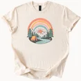 thumbnail image 1 of Hot Trending Rainbow Camping Shirt Retro Nature Graphic Tee Design Preview Only, 1 of 4