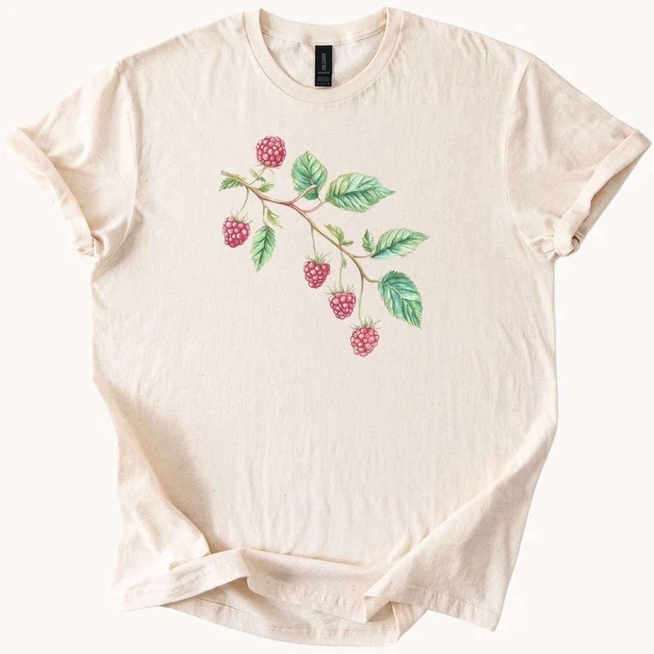 Hot Trending Raspberry Tee Fruit Graphic Shirt Botanical Top Design ...