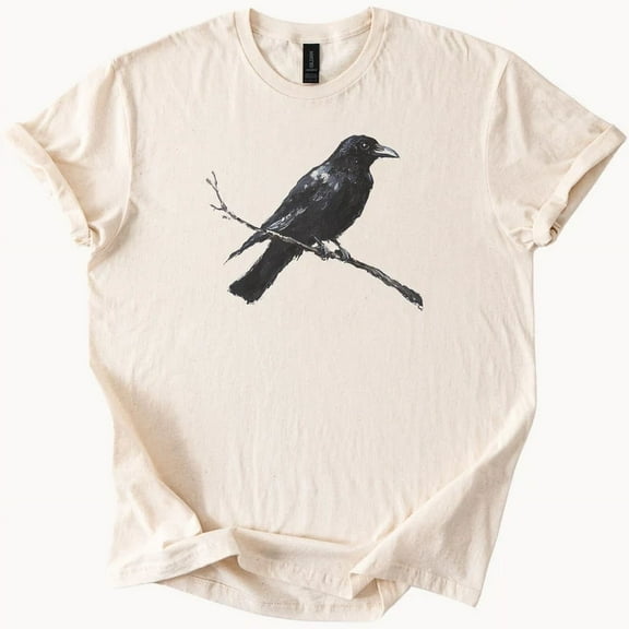 Hot Trending Raven Graphic Tee Black Bird Tshirt Nature Shirt Design Preview Only