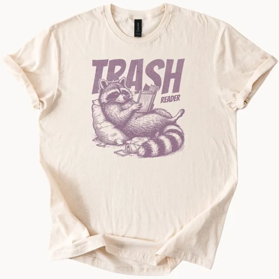 Hot Trending Reading Trash TShirt Funny Animal Tee Design Preview Only