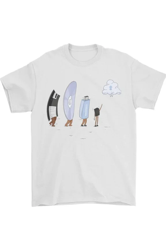 Hot Trending Retro Data Storage Funny Geek Nerd CD PC T-Shirt Design Preview Only