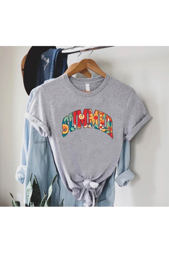 Hot Trending Retro Floral Summer Shirt, Summer Women Shirt, Beach T-Shirt, Summer Vacation Tee, Cute Summer Shirt, Summer Vibes Shirt, Hello Summer, Summer Gift Birthday Gifts; For Men & Women