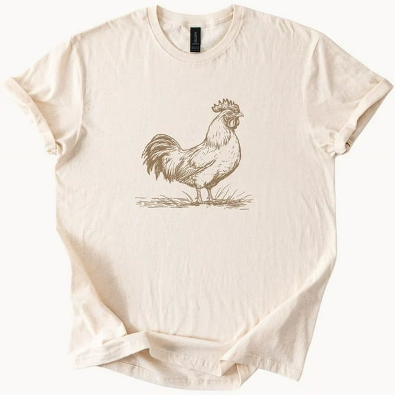 Hot Trending Rooster Graphic T Shirt Farm Animal Tee Country Style Top Design Preview Only