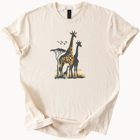 Hot Trending Safari Giraffe Family Tee African Animal Graphic Shirt Design Preview Only