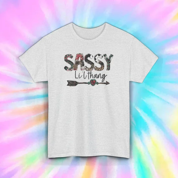Hot Trending Sassy Lil Thang T-Shirt | Leopard Print Arrow Heart Graphic Design Preview Only
