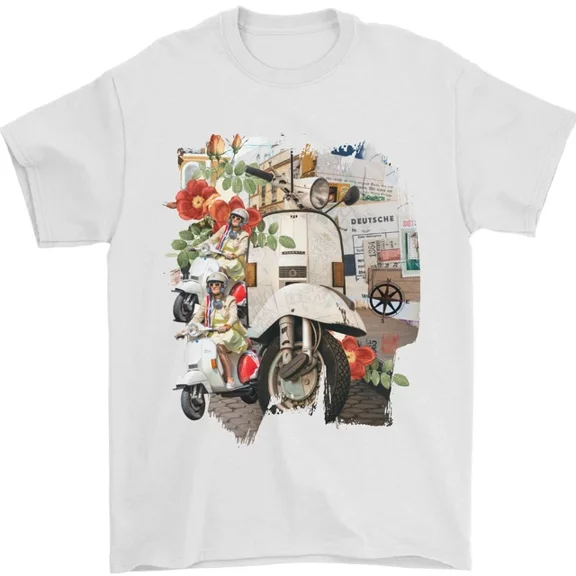 Hot Trending Scooter Colage MOD Culture Moped Bike T-Shirt Design Preview Only