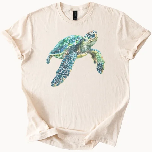 Hot Trending Sea Turtle Graphic Shirt Ocean Animal Tee Coastal Nature Art Shirt Design Preview Only
