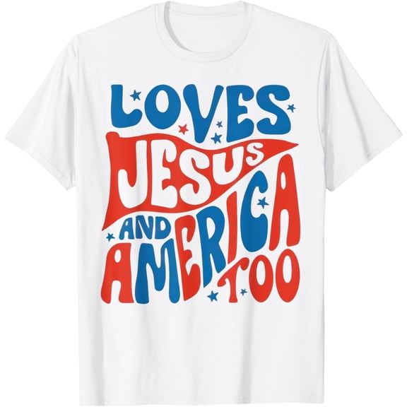 Hot Trending She Loves Jesus And America Too Christian Retro 4Th Of July T-Shirt S-5Xl Birthday Gifts; For Men & Women