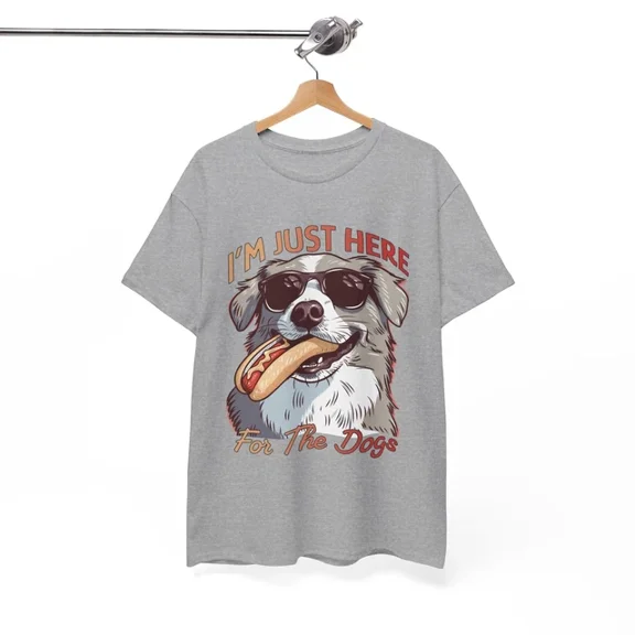 Hot Trending Side-Splitting T-Shirt - The Funniest Graphic Tee I'm Just Here For The Dogs Design Preview Only