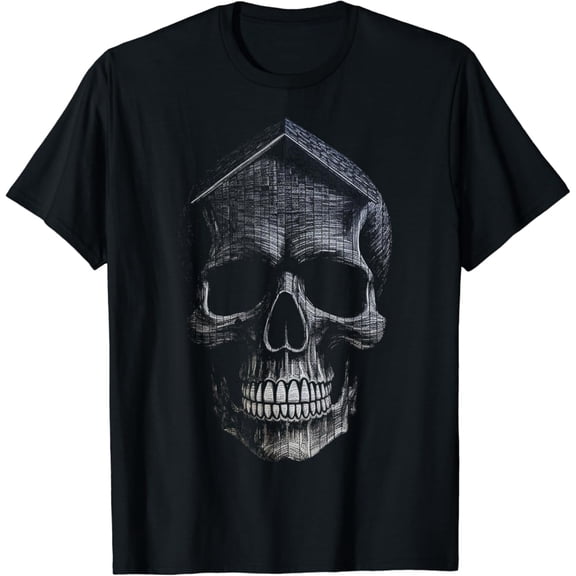 Hot Trending Skull Artwork Graphic Pixel Art Motif Skull T-Shirt Vintage Tee -Birthday Gifts
