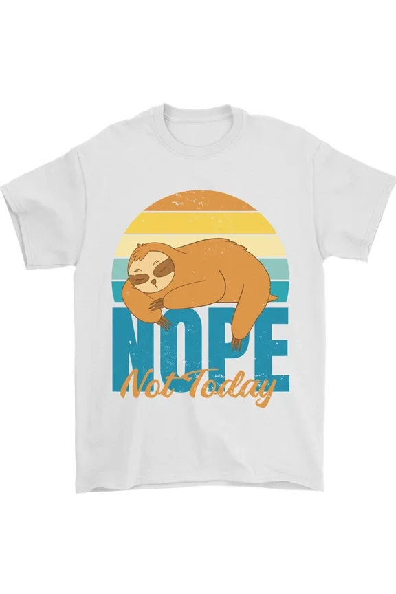 Hot Trending Sloth Nope Not Today Funny Lazy T-Shirt Design Preview Only