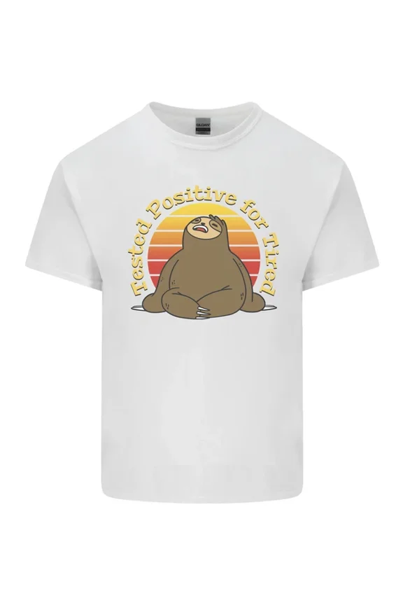 Hot Trending Sloth Tested Positive For Tired Funny Lazy T-Shirt Design Preview Only
