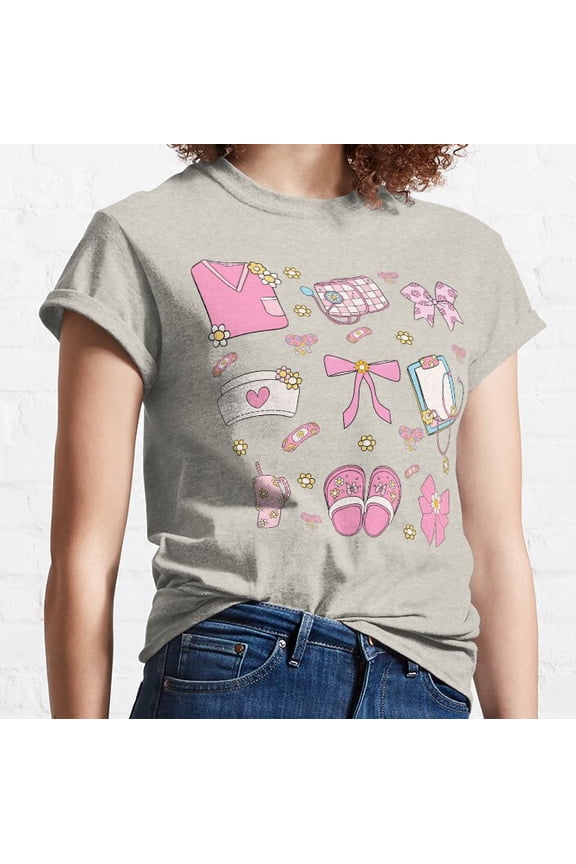 Hot Trending Soft retro Girl Nurse Coquette bow Student Classic T-Shirt Vintage Birthday Gifts