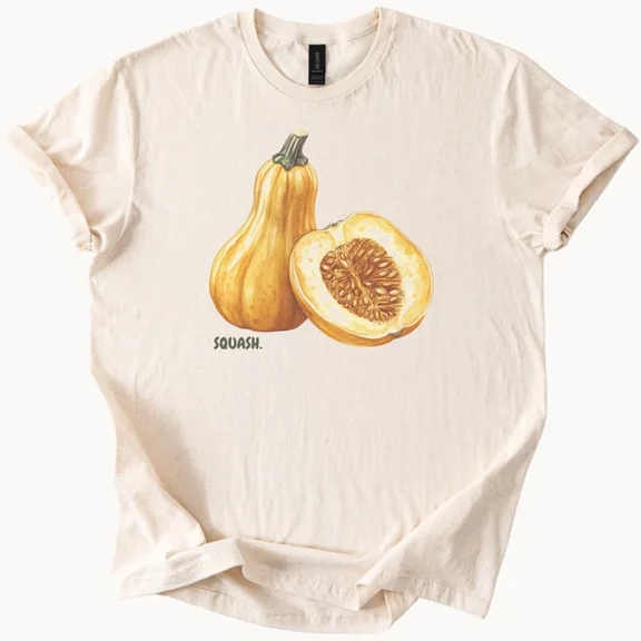 Hot Trending Squash Graphic Tee Butternut Fall Harvest T Shirt Design Preview Only