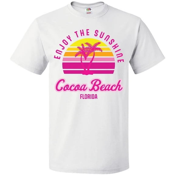 Hot Trending Summer Enjoy The Sunshine Cocoa Beach Florida In Pink T-Shirt Paradise Birthday Gifts; For Men & Women