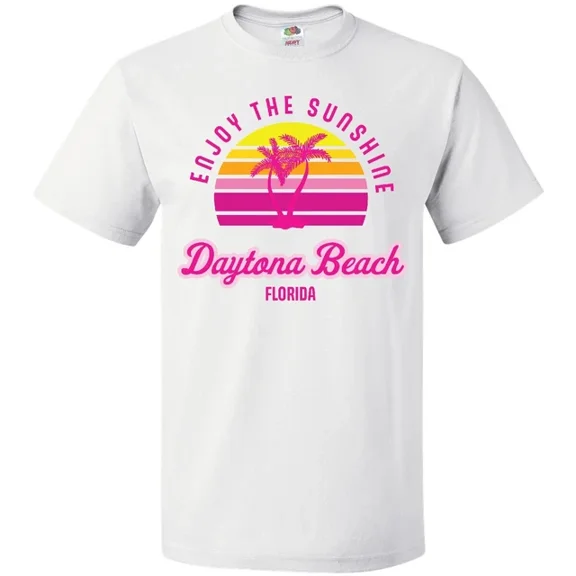 Hot Trending Summer Enjoy The Sunshine Daytona Beach Florida In Pink T-Shirt Ocean S-5Xl Birthday Gifts; For Men & Women