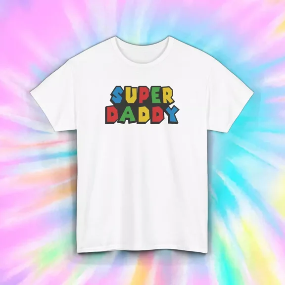 Hot Trending Super Daddy Shirt Fun Dad Gift Colorful Letters Superhero Dad Design Preview Only