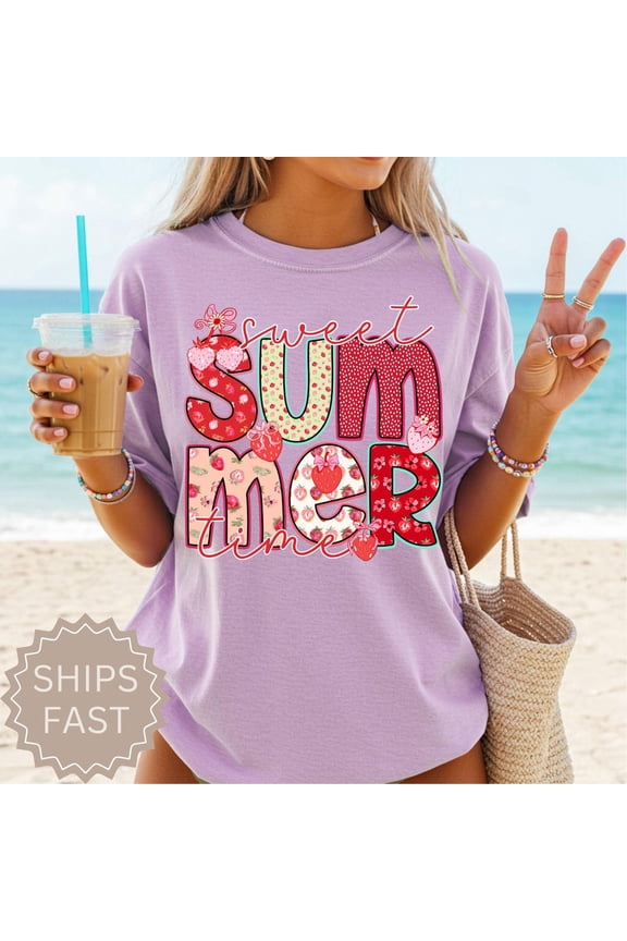 Hot Trending Sweet Summer Time Women Tee, Beach Life Gift For Her, Summer Trendy Shirt, Distressed Mom Gifts, Preppy Women Birthday Gifts S-5Xl Birthday Gifts; For Men & Women