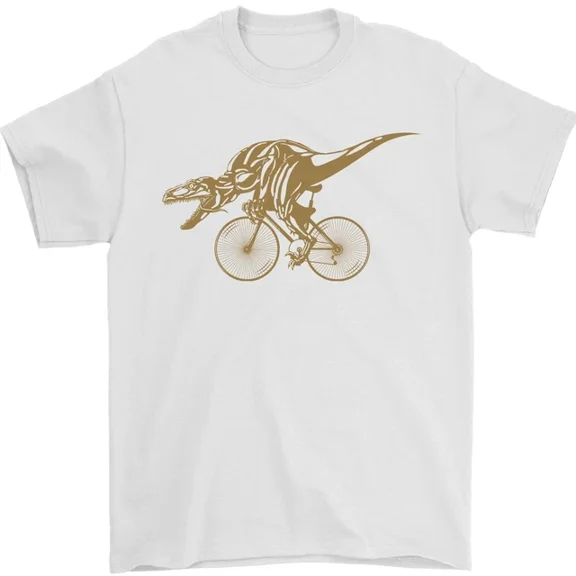 Hot Trending T-Rex Dinosaur Riding a Bicycle Cycling T-Shirt Design Preview Only