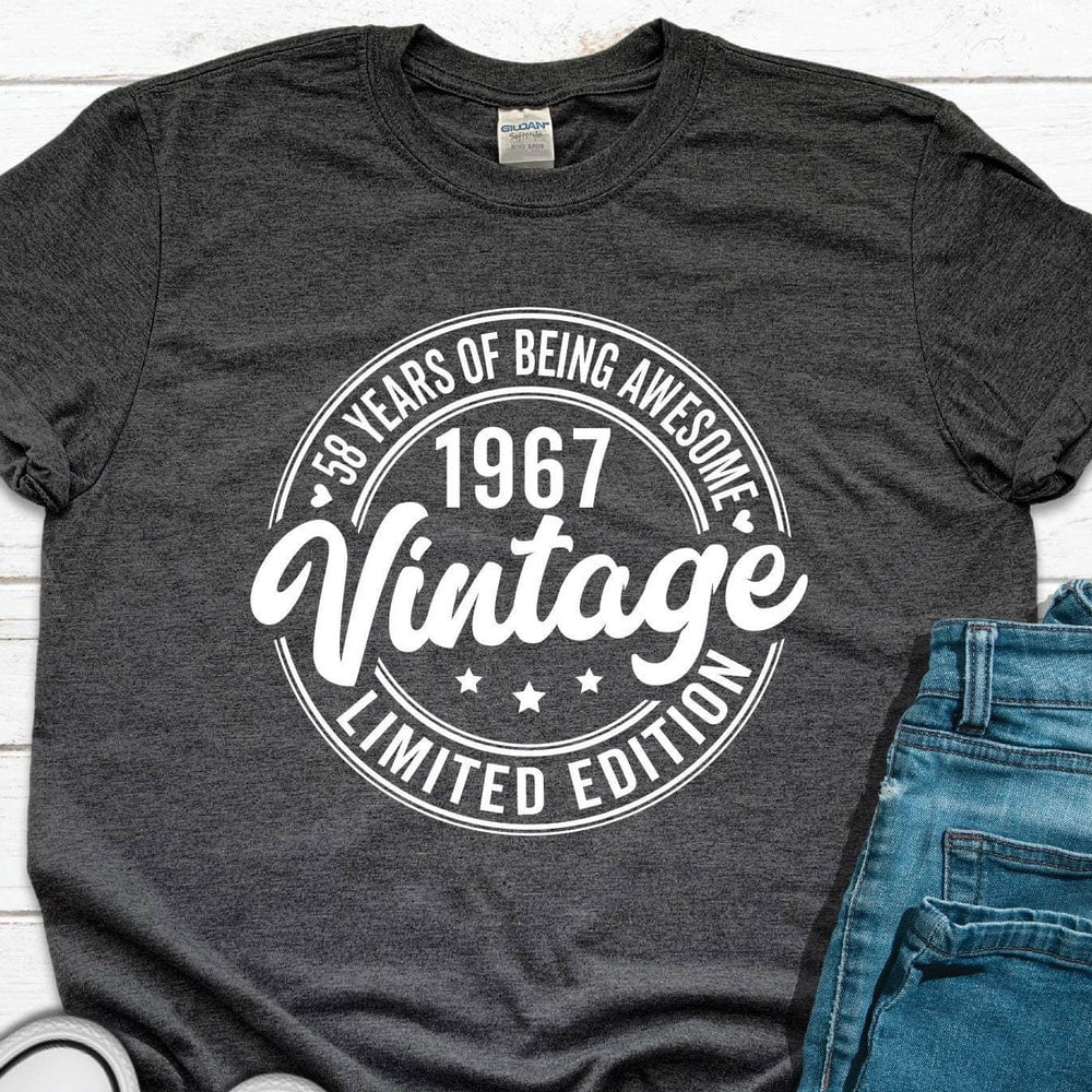 Vintage 1967 Birthday Shirt For Men - 'Aged To Perfection' 58th Birthday Gift