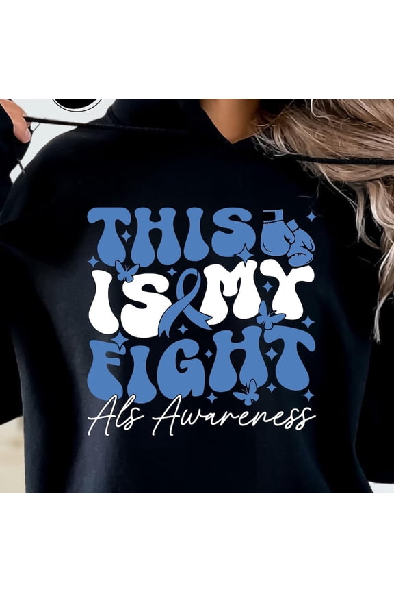 Hot Trending T-Shirt With Als Awareness, This Is My Fight, Als Support Gift, Als Survivor, Awareness Month,Blue Ribbon,Als Warrior Design Preview Only