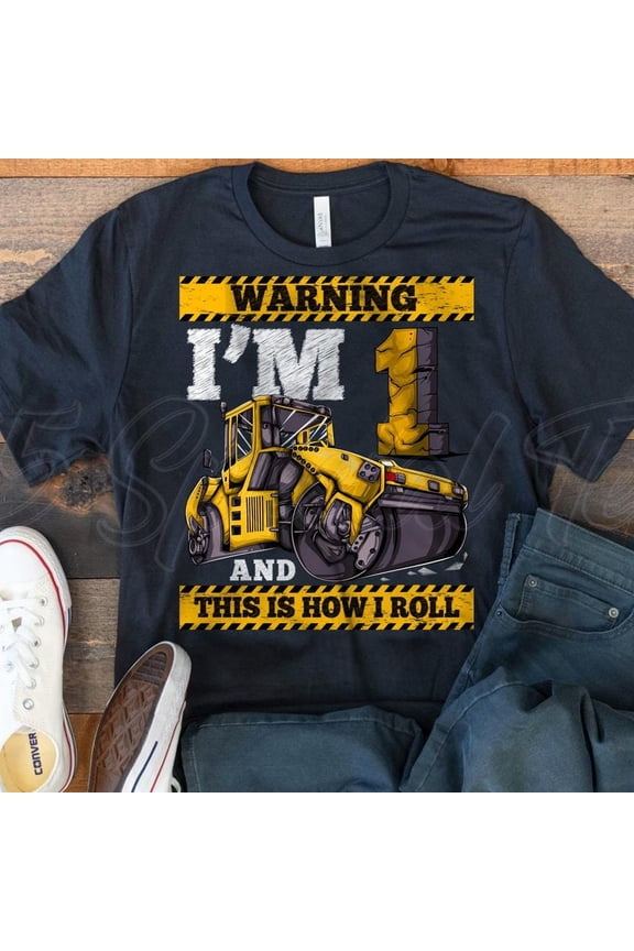 Hot Trending T-Shirt With Construction Birthday Shirt 1, 1St Birthday Shirt Construction, 1St Birthday Excavator Shirt, 1St Birthday Construction Roller Shirt Design Preview Only