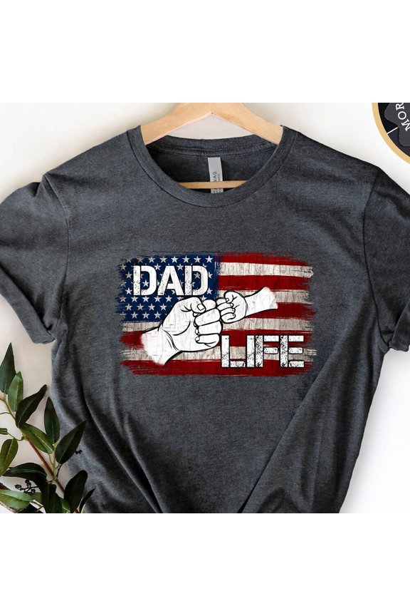 Hot Trending T-Shirt With Dad Life American Flag Shirt, Usa Flag Shirt, 4Th Of July Shirt, Fathers Day Shirt, Dad Shirt, Fathers Day Shirt, Dad Life Shirt Design Preview Only