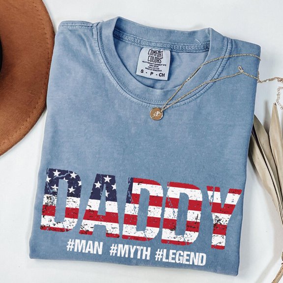 Hot Trending T-Shirt With Daddy 4Th Of July Shirt, Man Myth Legend Dad Fourth Of July Independence Day Shirt, Dad Usa Flag Shirt Tee,Father'S Day Gift Design Preview Only