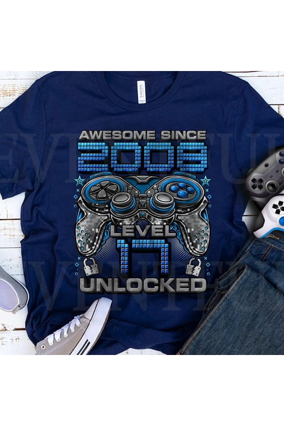Hot Trending T-Shirt With Level 17 Unlocked Shirt, Gamer 17Th Birthday Shirt For 17 Year Old Birthday , Birthday Shirt 17, Awesome Since 2008 Shirt For Gamers Design Preview Only