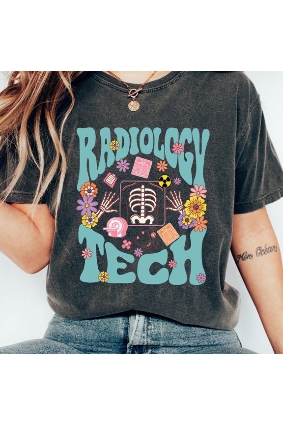 Hot Trending T-Shirt With Radiology Tech , Radiology, Retro Radiologist, X-Ray Tech Gift, Radiology Technician Crewneck, Aesthetic Women Tee Design Preview Only