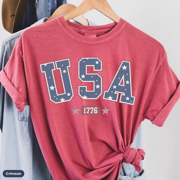 Hot Trending T-Shirt With Usa Shirt, America Shirt, Fourth Of July Shirt, 4Th Of July Tee, Patriotic Shirt, America Est Shirt, Red White And Blue, Usa Design Preview Only
