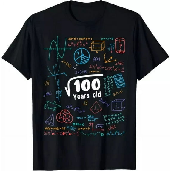 Hot Trending T-Shirt With 10 Year Old 10Th Birthday Gift Math Square Root Of 100 Design Preview Only