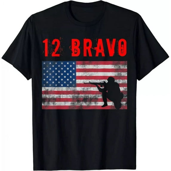 Hot Trending T-Shirt With 12 Bravo Mos Combat Engineer - American Flag ...