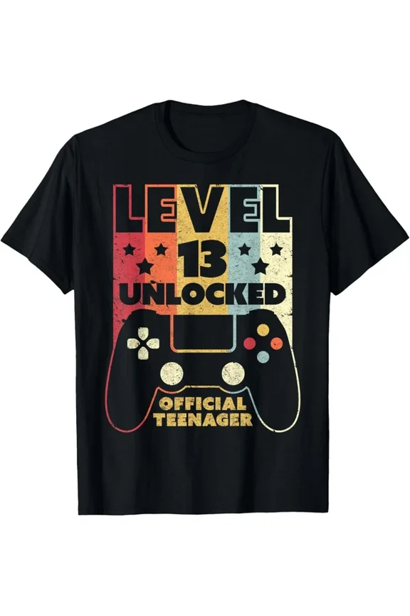 Hot Trending T-Shirt With 13Th Birthday Level 13 Unlocked Teenager Design Preview Only
