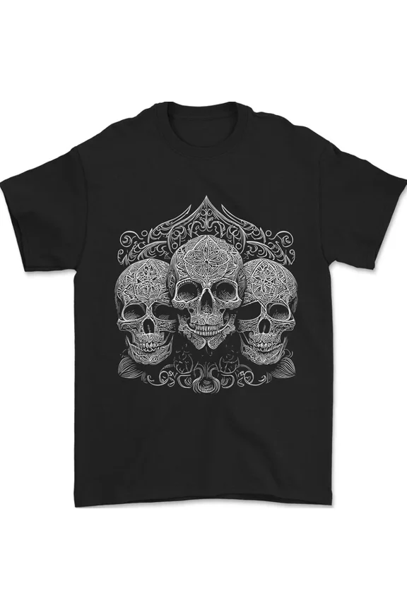Hot Trending T-Shirt With 3 Ornate White S Gothic Goth T-Shirt Design Preview Only