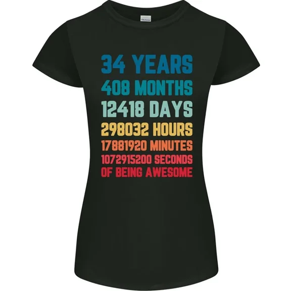 Hot Trending T-Shirt With 34Th Birthday 34 Year Old T-Shirt Design Preview Only