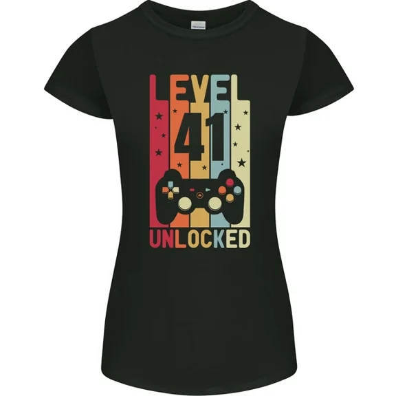 Hot Trending T-Shirt With 41St Birthday 41 Year Old Level Up Gaming T-Shirt Design Preview Only