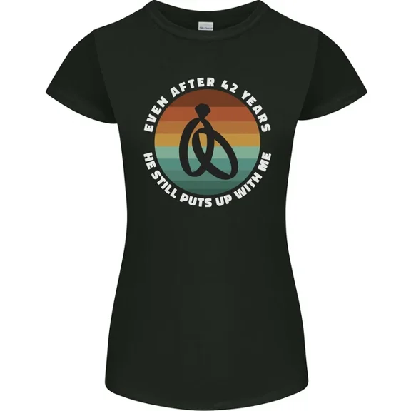 Hot Trending T-Shirt With 42 Year Wedding Anniversary 42Nd Marriage T-Shirt Design Preview Only