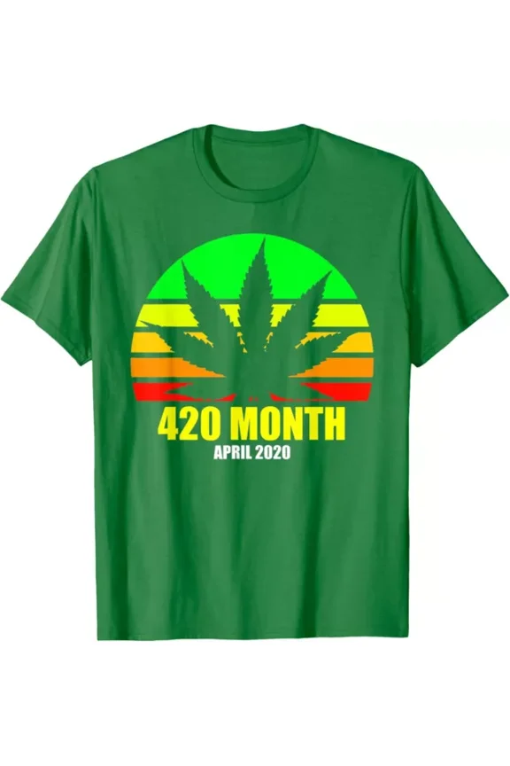 Hot Trending T-Shirt With 420 Month And 4/20 Design For April 2020 - 4:20 Weed T-Shirt Design Preview Only
