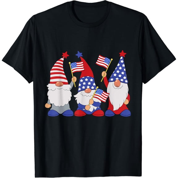 Hot Trending T-Shirt With 4Th Of July 2021 Patriotic Gnomes Funny American Usa T-Shirt Design Preview Only