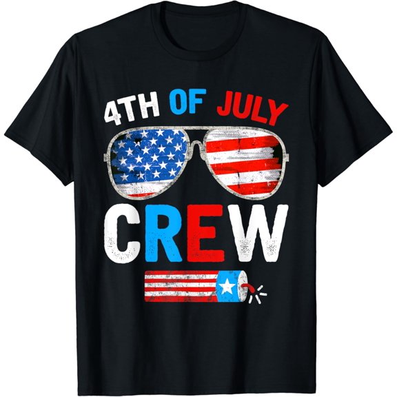 Hot Trending T-Shirt With 4Th Of July Crew Matching Family Outfits Men Women Fun T-Shirt Design Preview Only