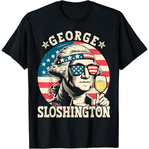 Hot Trending T-Shirt With 4Th Of July George Sloshington Washington Patriot Men Women T-Shirt Design Preview Only