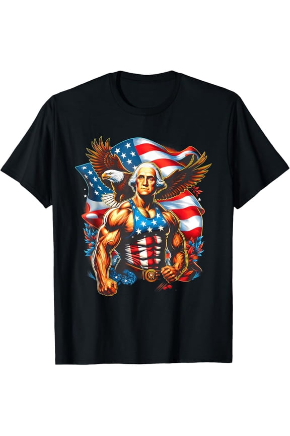 Hot Trending T-Shirt With 4Th Of July Patriotic Funny George Washington July 4Th Usa T-Shirt Design Preview Only