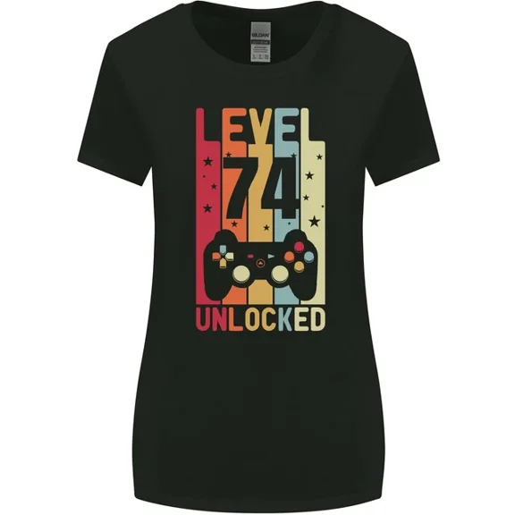 Hot Trending T-Shirt With 74Th Birthday 74 Year Old Level Up Gaming T-Shirt Design Preview Only