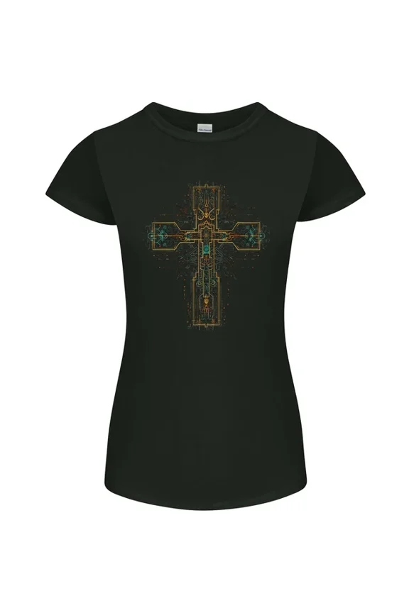 Hot Trending T-Shirt With A Circuit Board Cross Gothic Goth Techy T-Shirt Design Preview Only