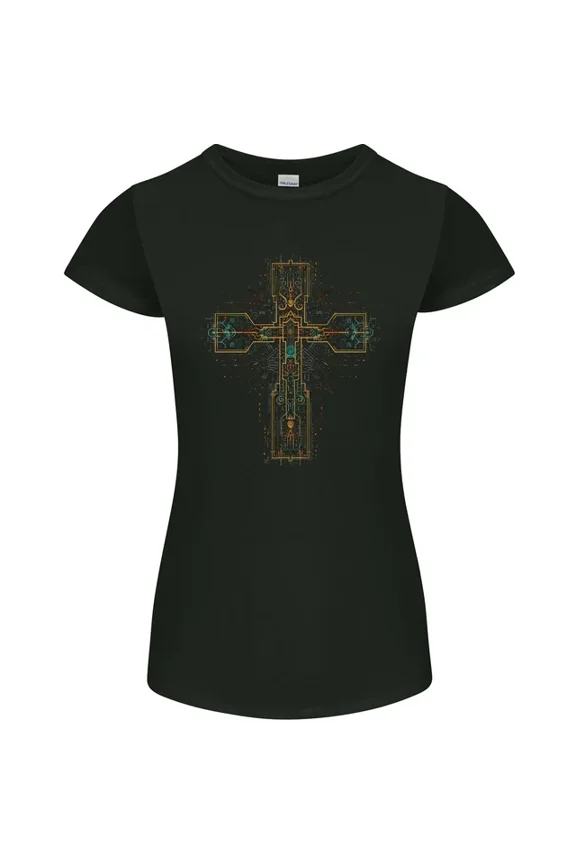 Hot Trending T-Shirt With A Circuit Board Cross Gothic Goth Techy T-Shirt Design Preview Only