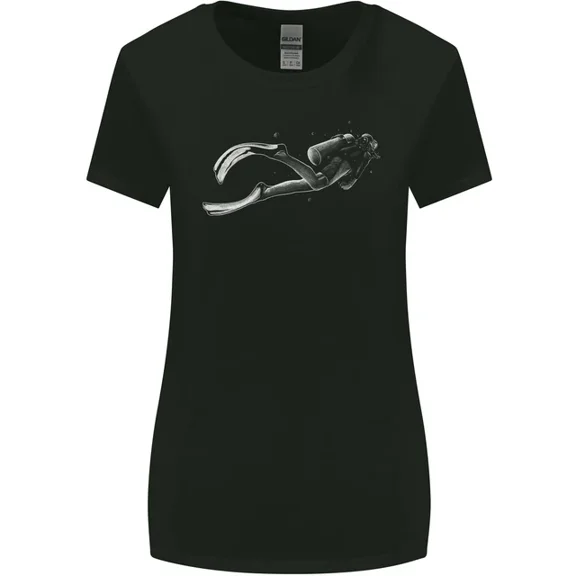 Hot Trending T-Shirt With A Lone Scuba Diver Diving T-Shirt Design Preview Only
