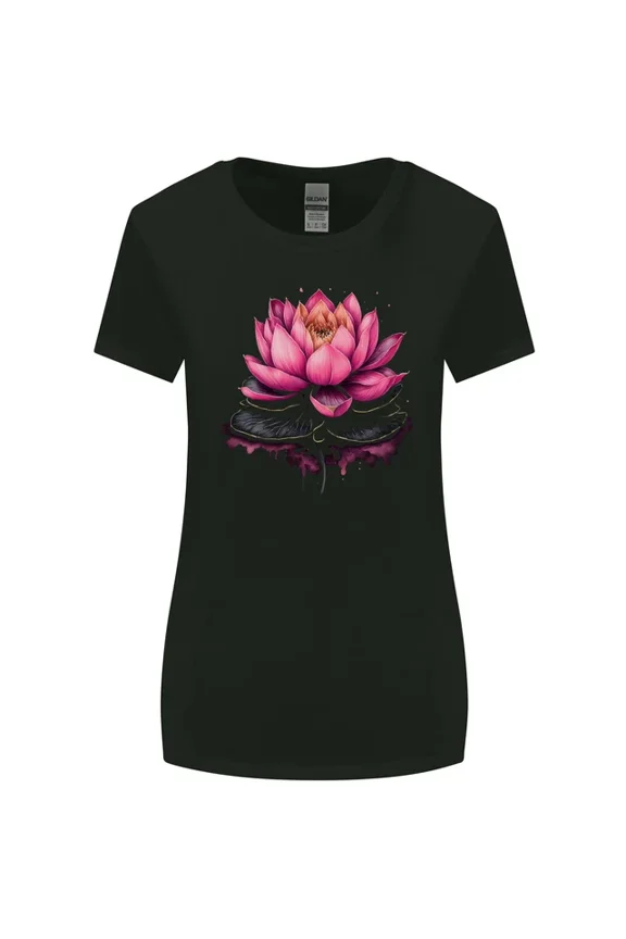 Hot Trending T-Shirt With A Lotus Flower Gothic Goth T-Shirt Design Preview Only